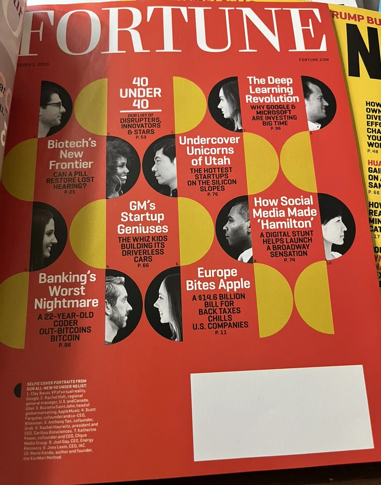 Lot 8 Issues Fortune Magazine 2016 Business Finance Bezos Zuckerberg Clinton - Image 4 of 4