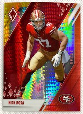 2021 Panini Phoenix Football Nick Bosa Fire Burst Card 79 SP San Francisco 49ers