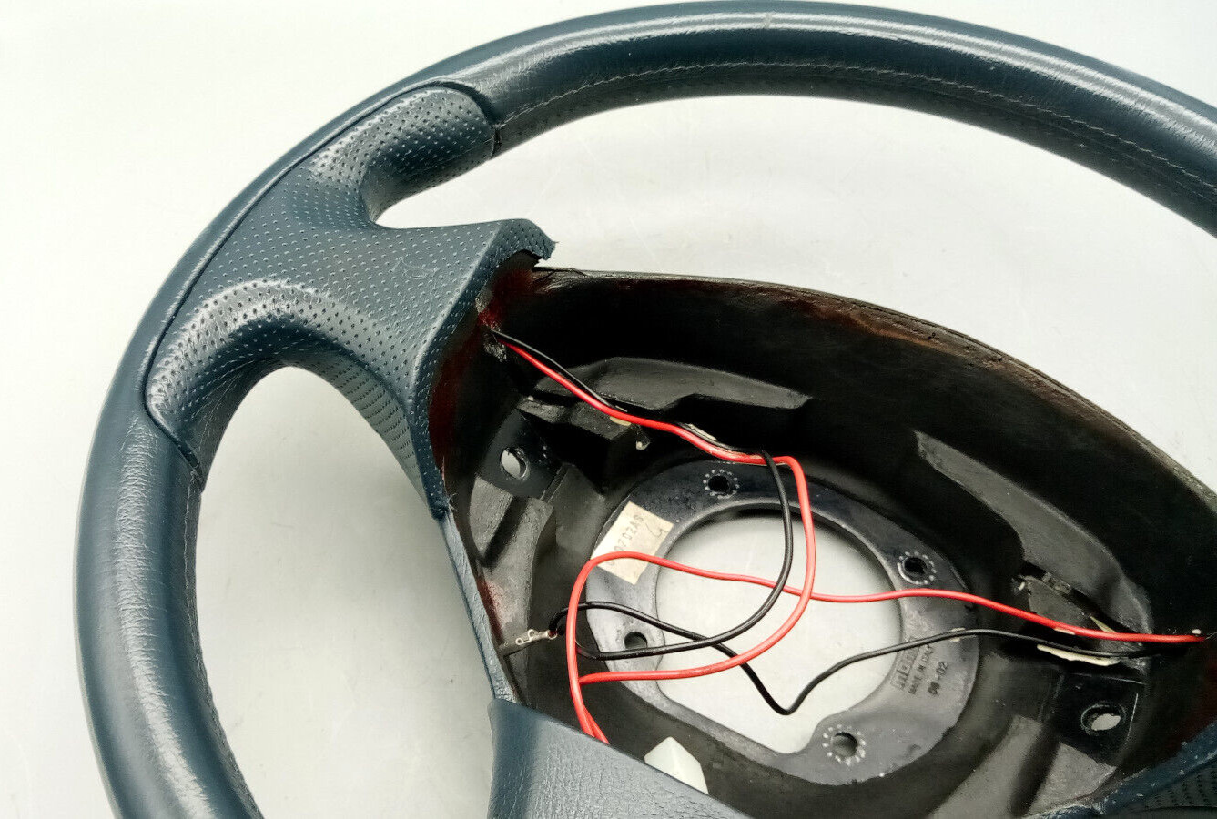 2002-2006 Maserati Coupe 4200GT / Spyder Blue Leather 3 Spoke Steering Wheel OEM