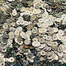 6mm Flat Sequins White Gold Hologram Glitter Sparkle Opaque Made in USA