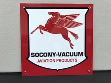 Mobil oil pegasus aviation gasoline vintage advertising sign