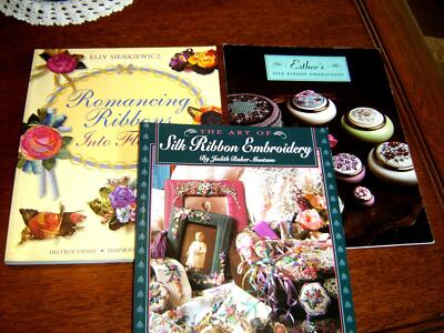 3 Great Silk Ribbon Embroidery Pattern Books  Montano/Sienkiewicz/Randall - Sign