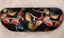 Nicole Miller Hard Shell Eyeglass Print Eyeglass Case Clamshell Retro Pre-owned