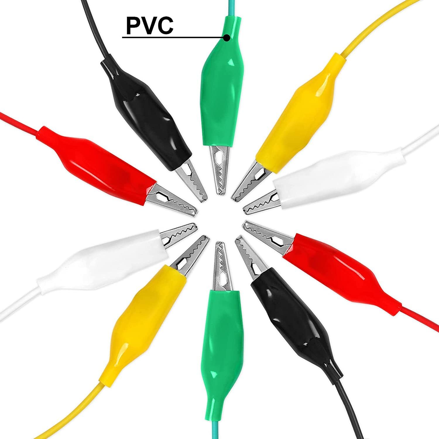 20 Pcs Electrical Jumper Cables Test Leads with Alligator Clips for Circuit