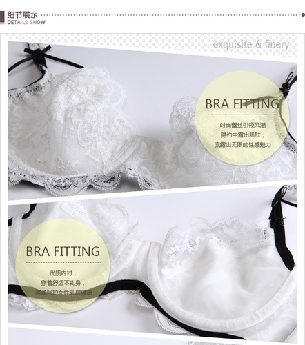 Sexy's durchsichtige Spitzen-BH-Sets Bügel-BH und Höschen-Sets Damen-BHs - Bild 24 von 46
