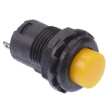 Yellow 12mm Latching On-Off Push Button Switch SPST