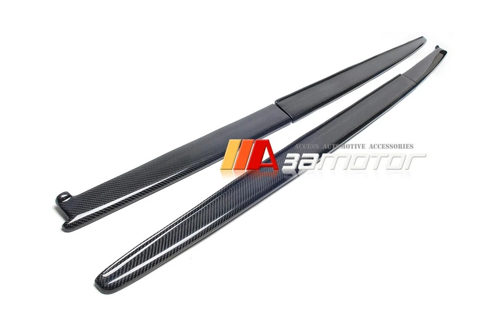 Carbon Fiber MP Side Skirt Extensions Set fits 2012-18 BMW F30 3-Series M Sport - Image 4 of 4
