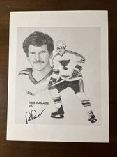 Rob Ramage St Louis Blues Team Issued Hockey Print Signed Autographed