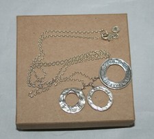 Sterling Silver Silpada Triple Disk Inscribed Pendant Necklace N3187