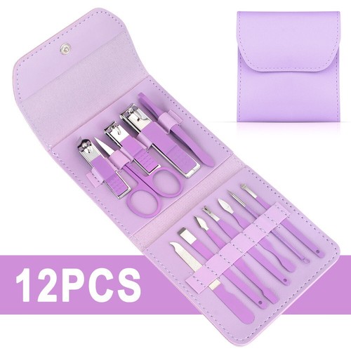 12-Piece Multicolour Manicure&Pedicure Kit -Compact Steel Grooming Set for Nails - Picture 16 of 19