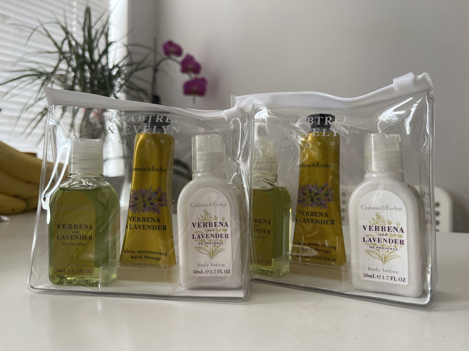 (2) Crabtree & Evelyn Verbena Lavender Body Shower + Body Lotion + Hand Therapy