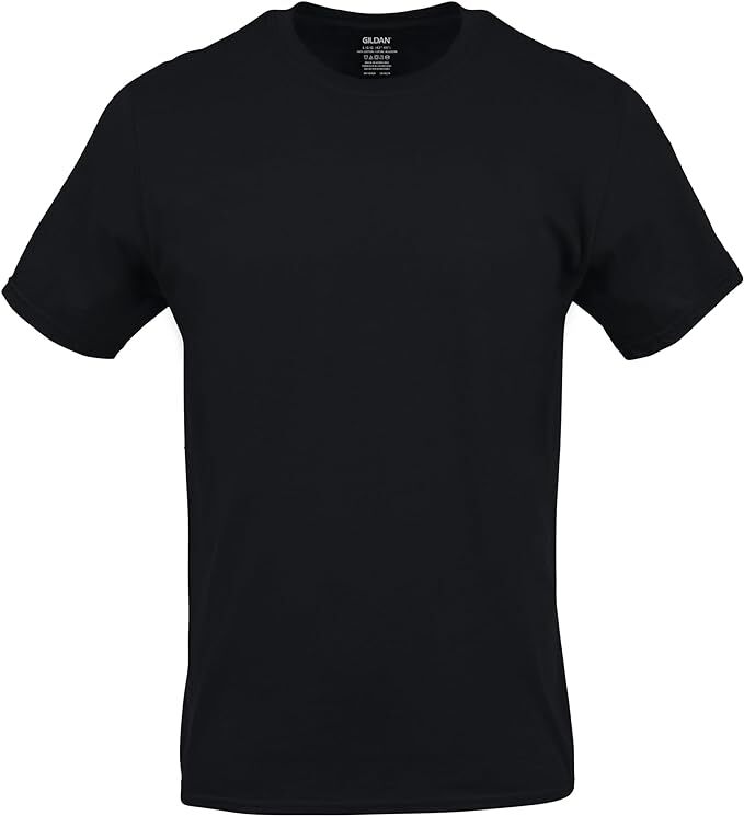 Gildan (6-pack) Black Solid Ultra Cotton Short Sleeve Blank Tee T