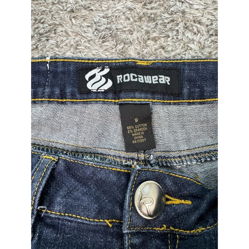 Rocawear Jean шорты женщин 31 x 12 подростков 9 вышитый хип-хоп винтажный Y2K 90-х 00-х - Изображение 3 из 4
