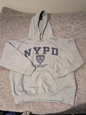 NYPD Officially Licensed Women's Size XL Gray  Blue Text Hoodie