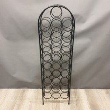 Wrought Iron Wine Rack 28 Bottle Capacity Black Metal Dome Arched Shaped