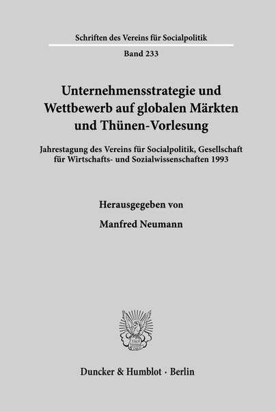 Unternehmensstrategie Und Wettbewerb Auf Globalen MäRkten Und ThüNen-Vorlesung.-image