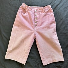 Vintage 80 s/90 s Bongo Pink Jean Shorts Size 9. OOAK. Button Fly. USA. Cotton.