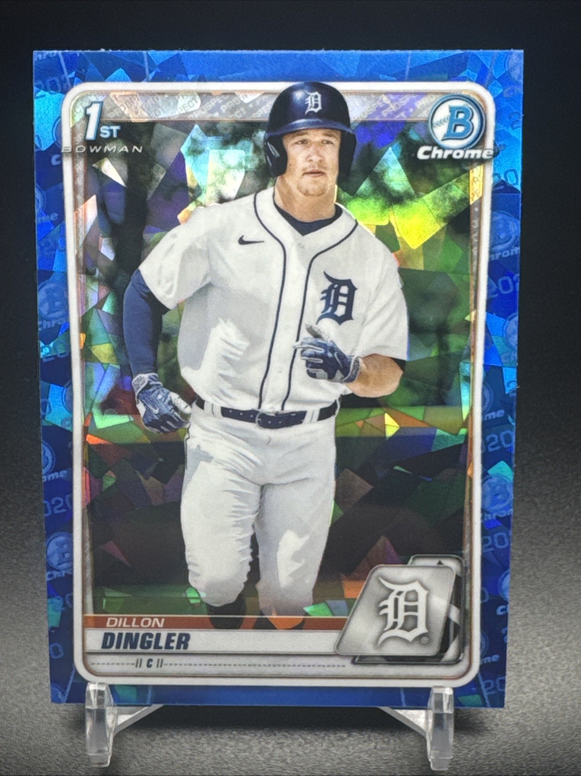 Dillon Dingler 2020 Bowman Chrome Draft Sapphire Refractor RC Detroit Tigers