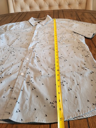 Lee Regular Fit Button Down Collared Front Pocket Designer Birds Shirt Mens (XL) - Picture 6 of 10