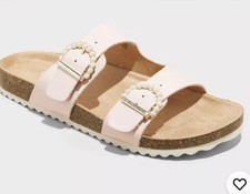 Cat Jack Girls' Drew Slip-On Footbed Sandals Pink Size 2