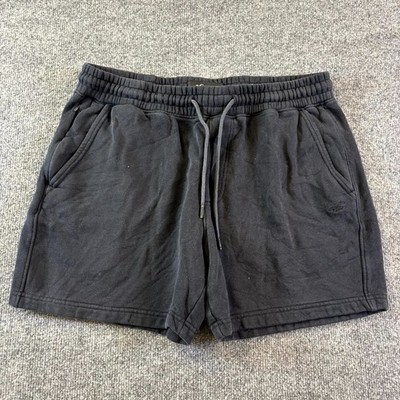 Hollister Sweat Shorts Womens Large Black 5'' Inseam Drawstring Summer Vacation