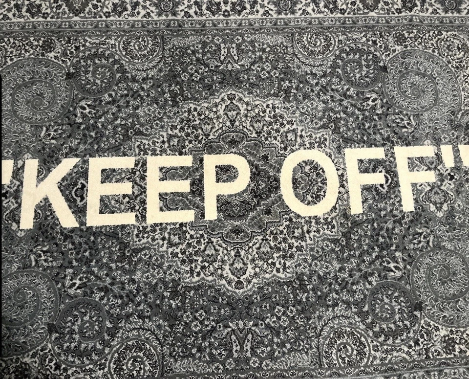 Virgil Abloh x IKEA "KEEP OFF" Rug 200x300 CM Grey/White Off White, Pre-owned - Image 3 of 4