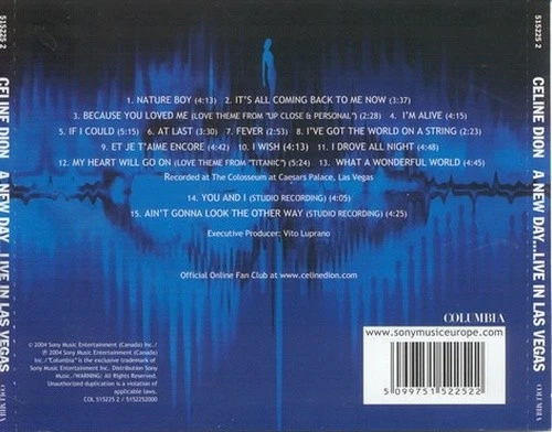 Celine Dion – A New Day... Live In Las Vegas (CD, Columbia COL 515225 2)