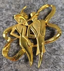 Vtg 80s JJ Brooch, Art Deco Revival Dancing Couple, Gold, Jonette Jewelry