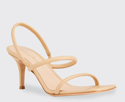 Gianvito Rossi 70mm Leather Slingback Heeled Sandals White Leder Sandalen Gr. 39