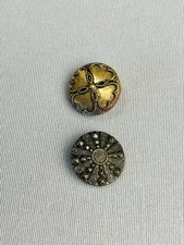 Floral Antique Metal Small Buttons Lot Of 2