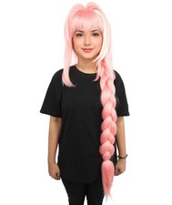 HPO Adult Women's Anime Extra Long Pink Wig, Soft Synthetic Fiber Hairpiece