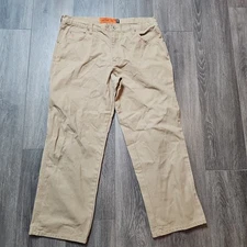 Jesse James Carpenter Pants Mens 38x30 Brown Canvas Work Wear Utility