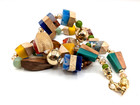 Wood & Lucite/Acrylic Large Colorful Abstract Geometric Bead Long Necklace — photo 7