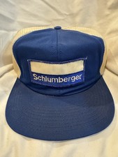 Schlumberger Blue Logo Trucker Hat Mesh Back Snapback Vintage!