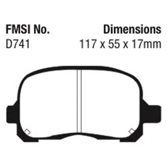 For Toyota Corolla 1998-2012 EBC DP41195R Yellowstuff Front Brake Pads - Изображение 2 из 3