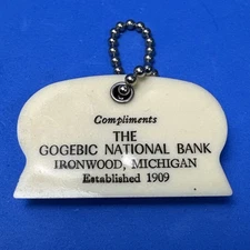 Vintage Gogebic National Bank UO Colson Ice Scraper Coin Holder Keychain New