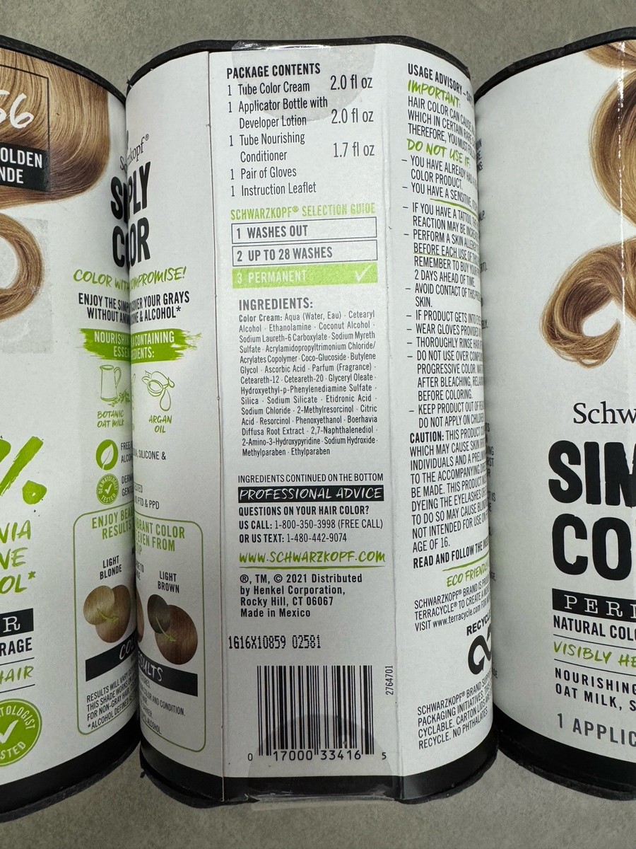 Schwarzkopf Simply Color 7.56 Dark Golden Blonde Hair Dye Gray