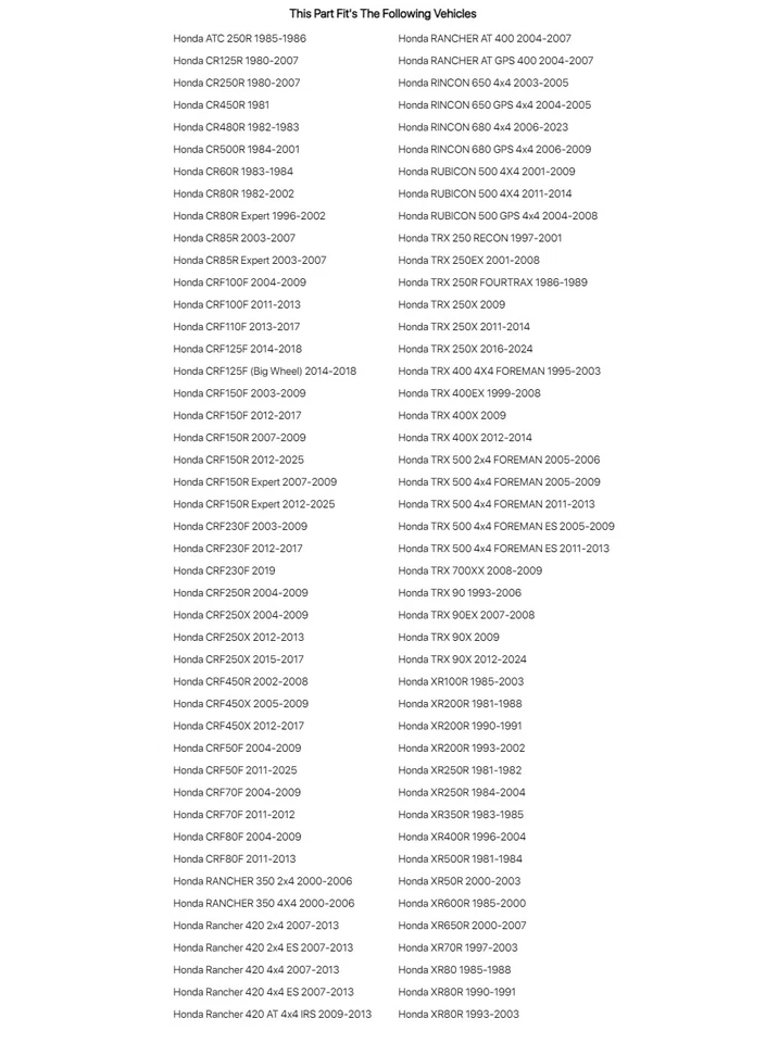 Junta tórica Tusk Petcock para HONDA XR650R 2000-2007 Foto 3 de 4