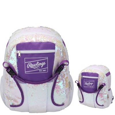 Backpack Equipment Bag T-Ball Youth Softball White/Purple
