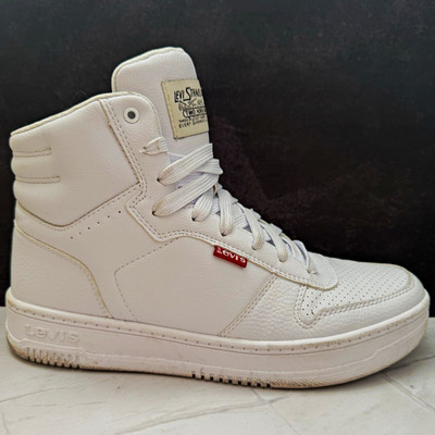 Levi's Women s White High-Top Lace-Up Athletic Sneakers, Solid Casual