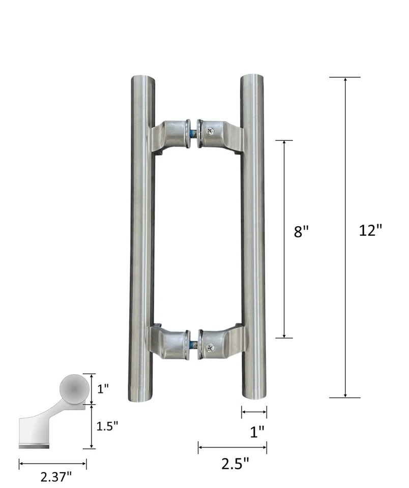 Maçaneta de porta de aço inoxidável estilo escada dupla face deslocamento pós-montagem f... - Imagem 4 de 4