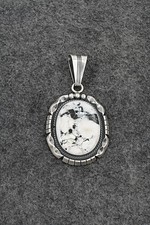 White Buffalo & Sterling Silver Pendant - Samuel Yellowhair
