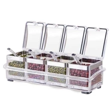 Gourmet Acrylic Seasoning Box - Premium Quality Pure Acrylic Container and Ca...