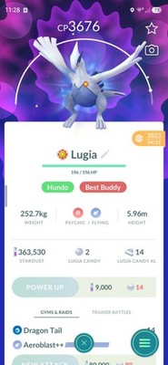 Pokémon GO Apex Lugia Hundo