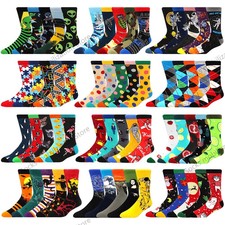 Vibrant 5 Pairs Mens Colorful Graphic Novelty Socks   Fun Designs EU39  44