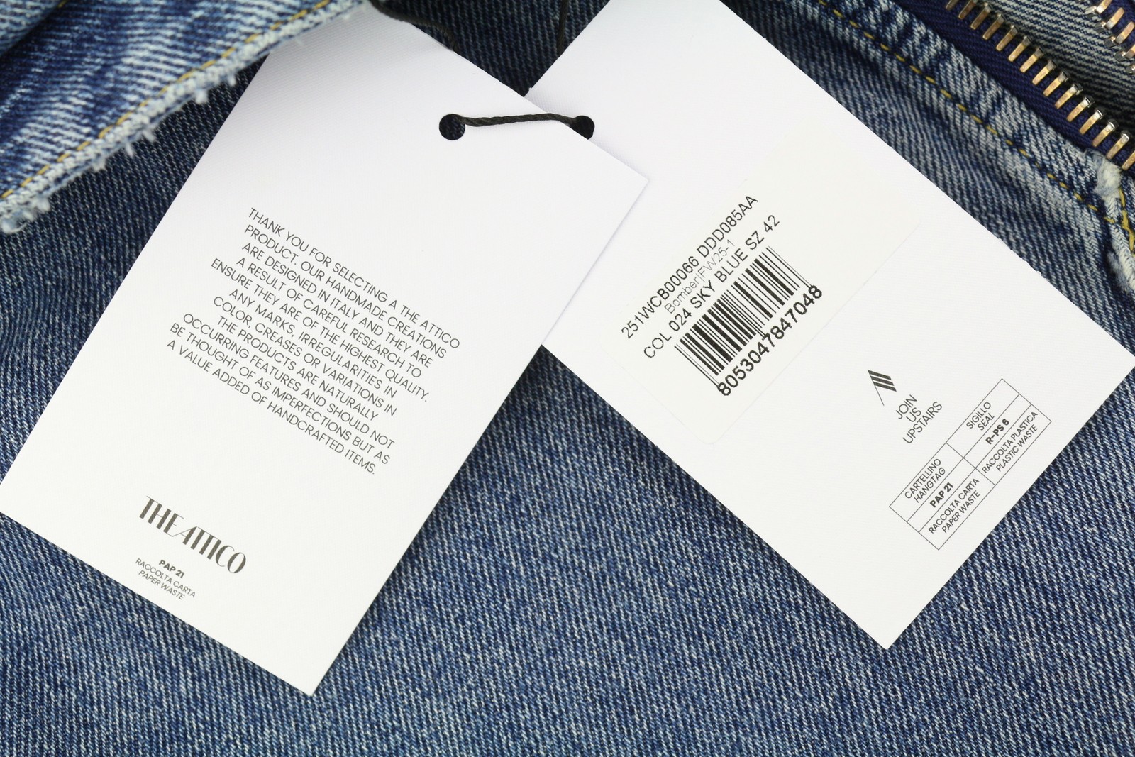 THE ATTICO Women Jacket 42 Blue Denim Bomber Hooded RRP1550 image 7