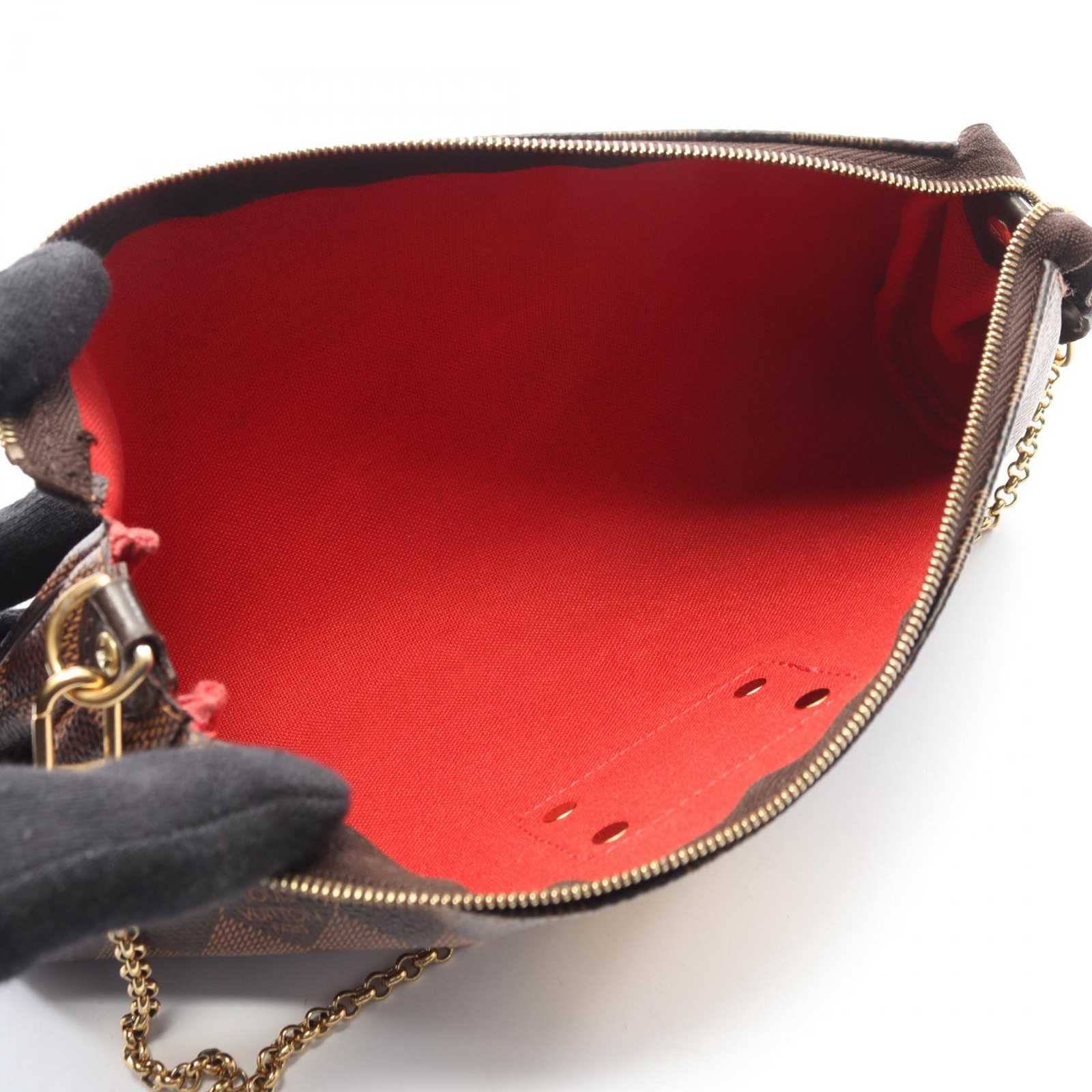 LOUIS VUITTON Eva chain shoulder crossbody Handbag N55213 Damier leather Ebene thumbnail 3