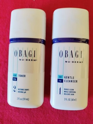 Obagi Nu-Derm AM/PM Toner & Gentle Cleanser NEW travel size NEW