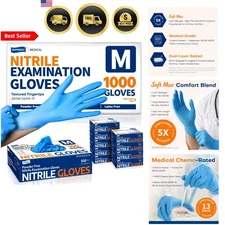 Nitrile Exam Gloves Blue Powder Free Food Safe Disposable 1000 Pcs