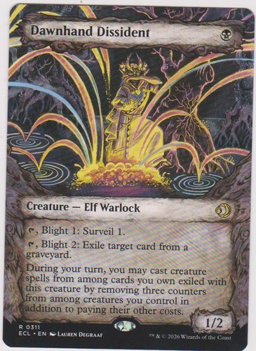 1x DAWNHAND DISSIDENT-RARE NEW MTG  LORWYN ECLIPSED BLACK #311 FULL ART